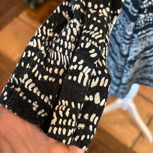 Anthropologie Black and Cream Maeve Stretch Turtleneck Swing Dress, SP! - Picture 6 of 10